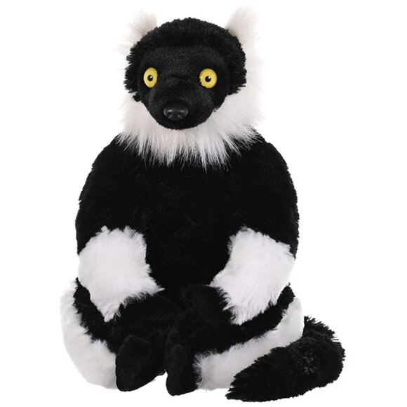 Wild Republic Black & White Ruffed Lemur Stuffed Animal - 8" - Picture 2 of 7